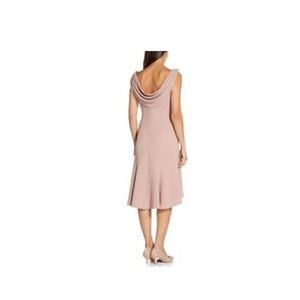 Adrianna Papell Women's Cowl Back Metallic Sheath Dress Blush color size 6. NWT